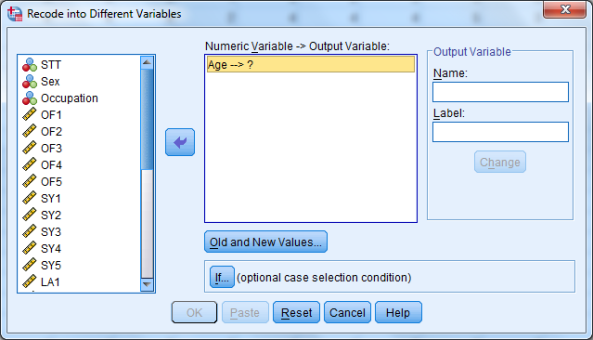 Hướng dẫn cách mã hoá lại biến Recoding Varibles trong SPSS