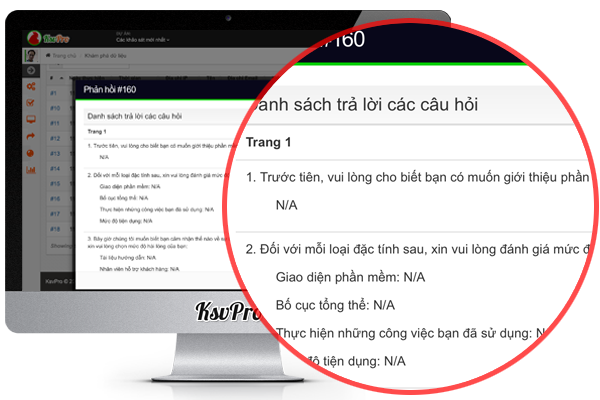 Thống kê chi tiết các lựa chọn của người được khảo sát