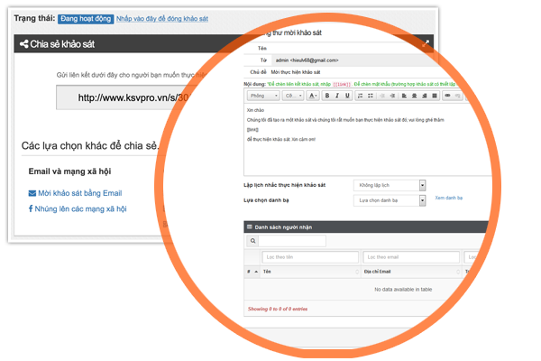 Mời thực hiện khảo sát bằng một chiến dịch Email