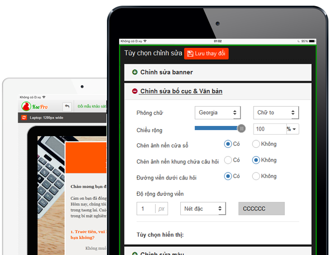 Sửa bố cục khảo sát