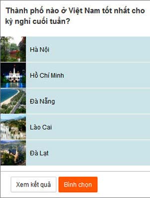 Bình chọn kỳ nghỉ cuối tuần